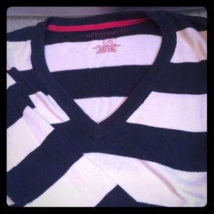 Aeropostale  blue and white striped sweater